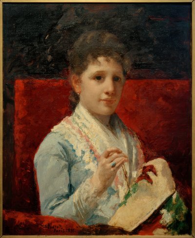 Mary Ellison Embroidering by Mary Cassatt